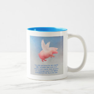 Caneca De Café Em Dois Tons Porco Voador