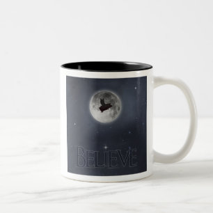 Caneca De Café Em Dois Tons Porco voador noturno crente