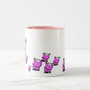Caneca De Café Em Dois Tons Porcos