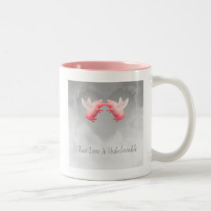 Caneca De Café Em Dois Tons Porcos Voadores Amor Inacreditável