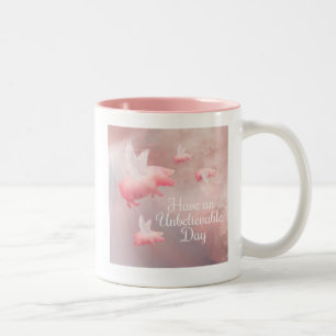 Caneca De Café Em Dois Tons Porcos Voam Um Inacreditável Café De Dois Tons No