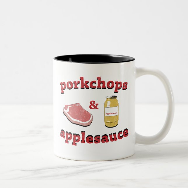 Caneca De Café Em Dois Tons porkchops & compota de maçã (Direita)