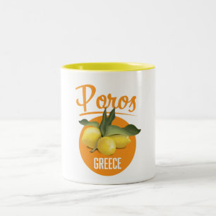 Caneca De Café Em Dois Tons Pôros Grécia pôster de viagem Arte Impressa