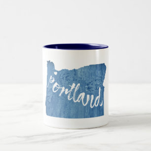 Caneca De Café Em Dois Tons Portland, Oregon Wood Grain