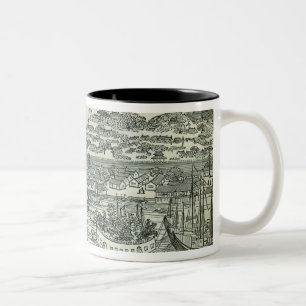 Caneca De Café Em Dois Tons Porto da cidade do cantão