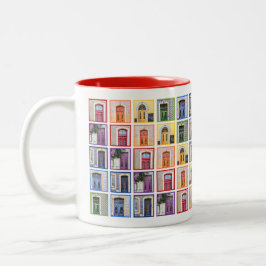 Caneca De Café Em Dois Tons Portugal Colorido Portas Rainbow Coffee Mug (Peque