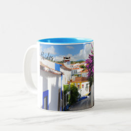 Caneca De Café Em Dois Tons Portugal Real - Óbidos