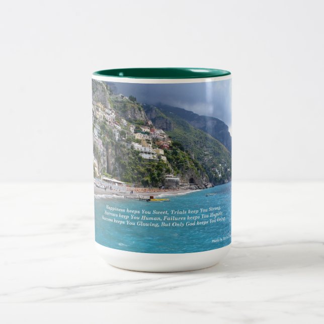Caneca De Café Em Dois Tons Positano, Italia (Centro)