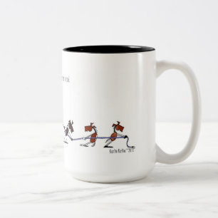 Caneca De Café Em Dois Tons Posse engraçada seus desenhos animados dos cavalo