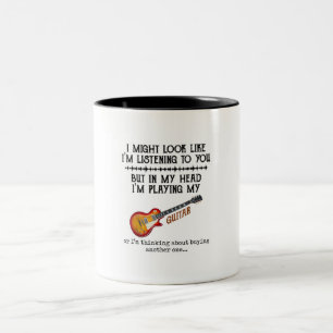 Caneca De Café Em Dois Tons Posso parecer que estou te ouvindo, mas no meu...