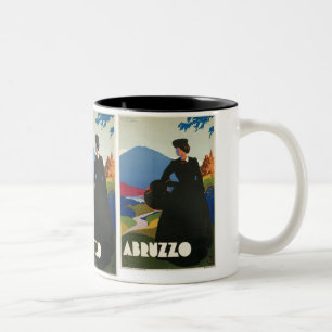Caneca De Café Em Dois Tons Poster das viagens vintage de Abruzzo, Italia