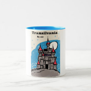 Caneca De Café Em Dois Tons Poster das viagens vintage do castelo da