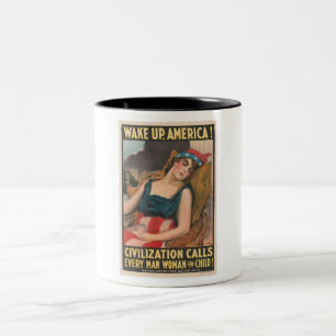 Caneca De Café Em Dois Tons Poster de Acordar Up America