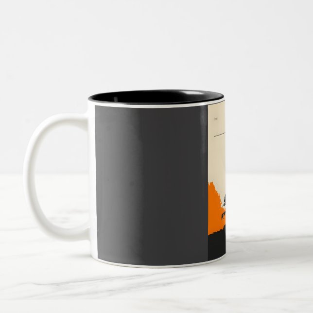 Caneca De Café Em Dois Tons Poster de Criptozoologia Criptid Chupacabra (Esquerda)