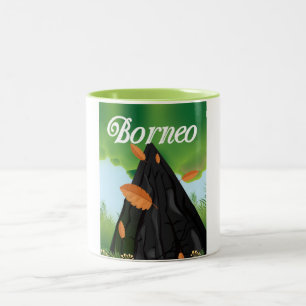 Caneca De Café Em Dois Tons Poster de viagens Borneo RainForest