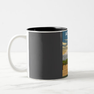 Caneca De Café Em Dois Tons Poster de viagens da África do Parque Nacional Amb