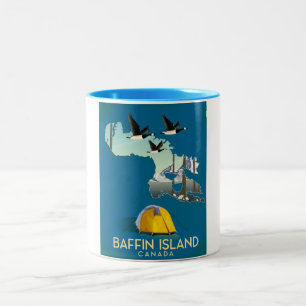 Caneca De Café Em Dois Tons Poster de viagens da ilha de Baffin