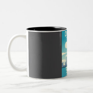 Caneca De Café Em Dois Tons Poster de viagens de arte viagens vintage de Dubai