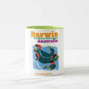 Caneca De Café Em Dois Tons Poster de viagens de Darwin, Austrália do
