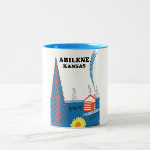 Caneca De Café Em Dois Tons poster de viagens de estilo de colheita da Romêni
