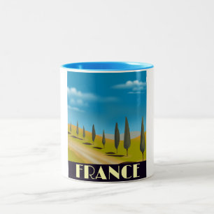 Caneca De Café Em Dois Tons Poster de viagens de estilo Vintage da França