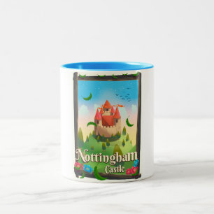 Caneca De Café Em Dois Tons Poster de viagens do castelo de Nottingham