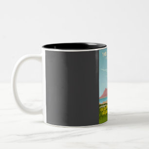 Caneca De Café Em Dois Tons Poster de viagens do Parque Nacional da Montanha m