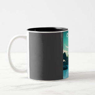Caneca De Café Em Dois Tons Poster de viagens do Parque Nacional olimpiadas