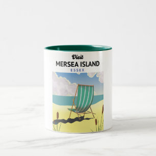 Caneca De Café Em Dois Tons Poster de viagens Essex da ilha de Mersia