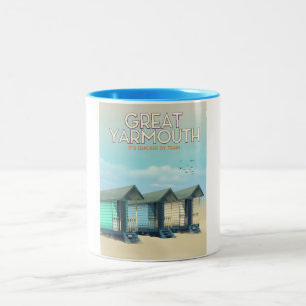 Caneca De Café Em Dois Tons Poster de viagens excelente Yarmouth Beach