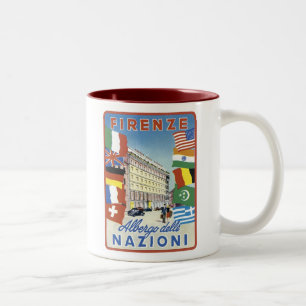 Caneca De Café Em Dois Tons Poster de viagens Firenze Nazioni