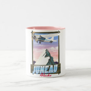 Caneca De Café Em Dois Tons Poster de viagens Juneau Alaska