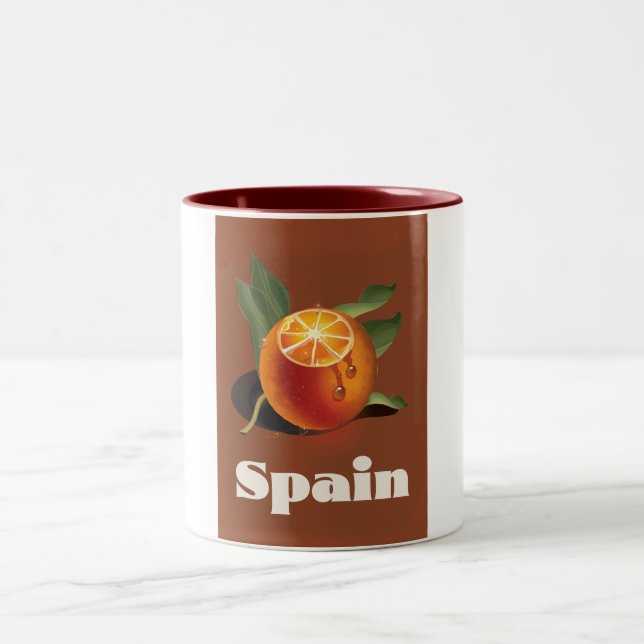 Caneca De Café Em Dois Tons poster de viagens laranja espanha (Centro)