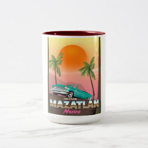 Caneca De Café Em Dois Tons Poster de viagens Mazatlán México