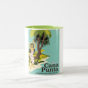 Caneca De Café Em Dois Tons Poster de viagens Punta Cana República Dominicana