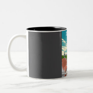 Caneca De Café Em Dois Tons Poster de viagens Retroativo Mínimo de Zagreb Croá