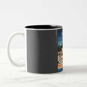 Caneca De Café Em Dois Tons Poster de viagens Retroativo Mínimo Verona Itália 