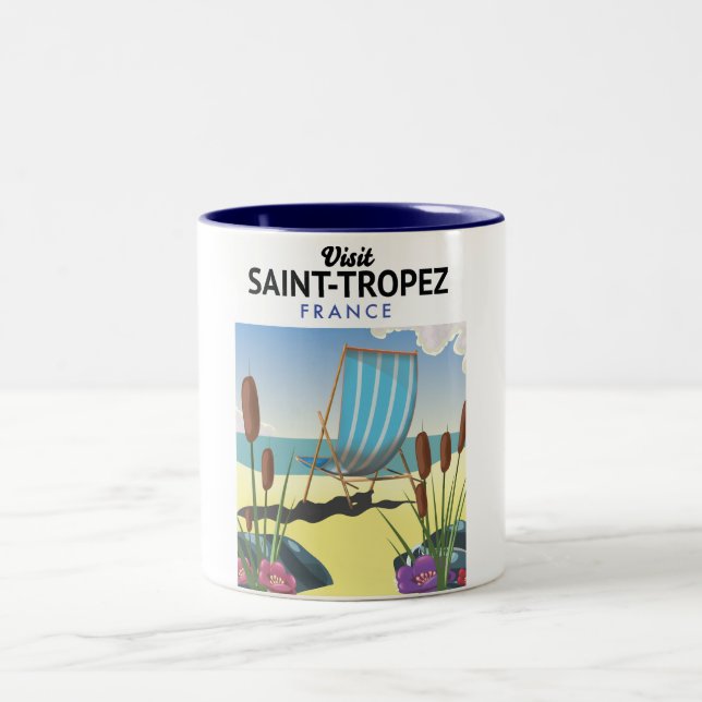 Caneca De Café Em Dois Tons poster de viagens santo Tropez França (Centro)