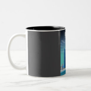 Caneca De Café Em Dois Tons Poster de Viagens vintage da Coreia do Sul de Busa