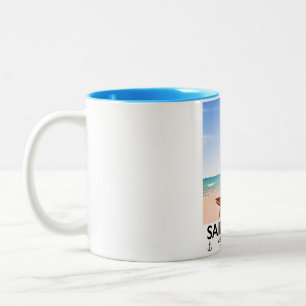 Caneca De Café Em Dois Tons Poster de viagens vintage de saída