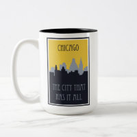 Poster de Viagens vintage Skyline da cidade de Chi