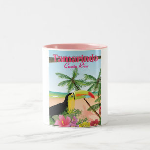 Caneca De Café Em Dois Tons Poster do feriado da praia de Costa Rica do