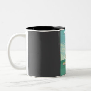 Caneca De Café Em Dois Tons Posto Viagem do Parque Nacional de Biscayne, Vinta