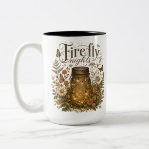 Caneca De Café Em Dois Tons Pote de Pedra Antigo com Vagalumes Brilhantes
