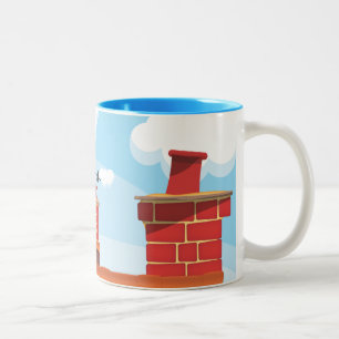 Caneca De Café Em Dois Tons Potes de chaminés