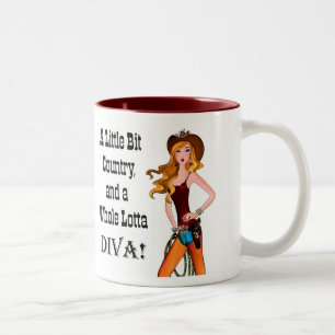 Caneca De Café Em Dois Tons Pouco país do bocado e uma DIVA inteira de Lotta!