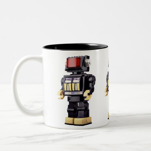 Caneca De Café Em Dois Tons Pouco robô x3 (Esquerda)