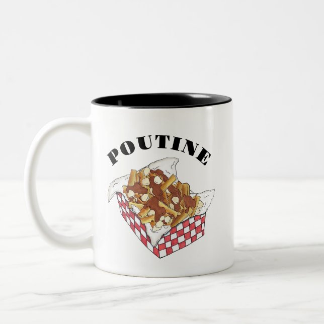 Caneca De Café Em Dois Tons Poutine Quebec Canadá Comida francesa Fries (Esquerda)