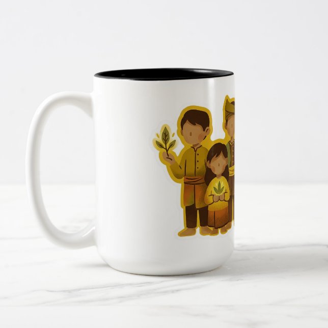 Caneca De Café Em Dois Tons Povo Bunian/Sebabah (Esquerda)