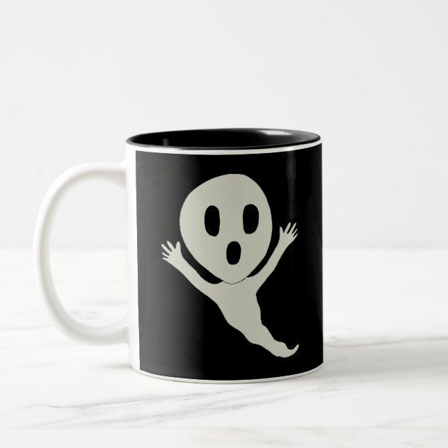 Caneca De Café Em Dois Tons Praça fantasma estilo Chibi (Esquerda)